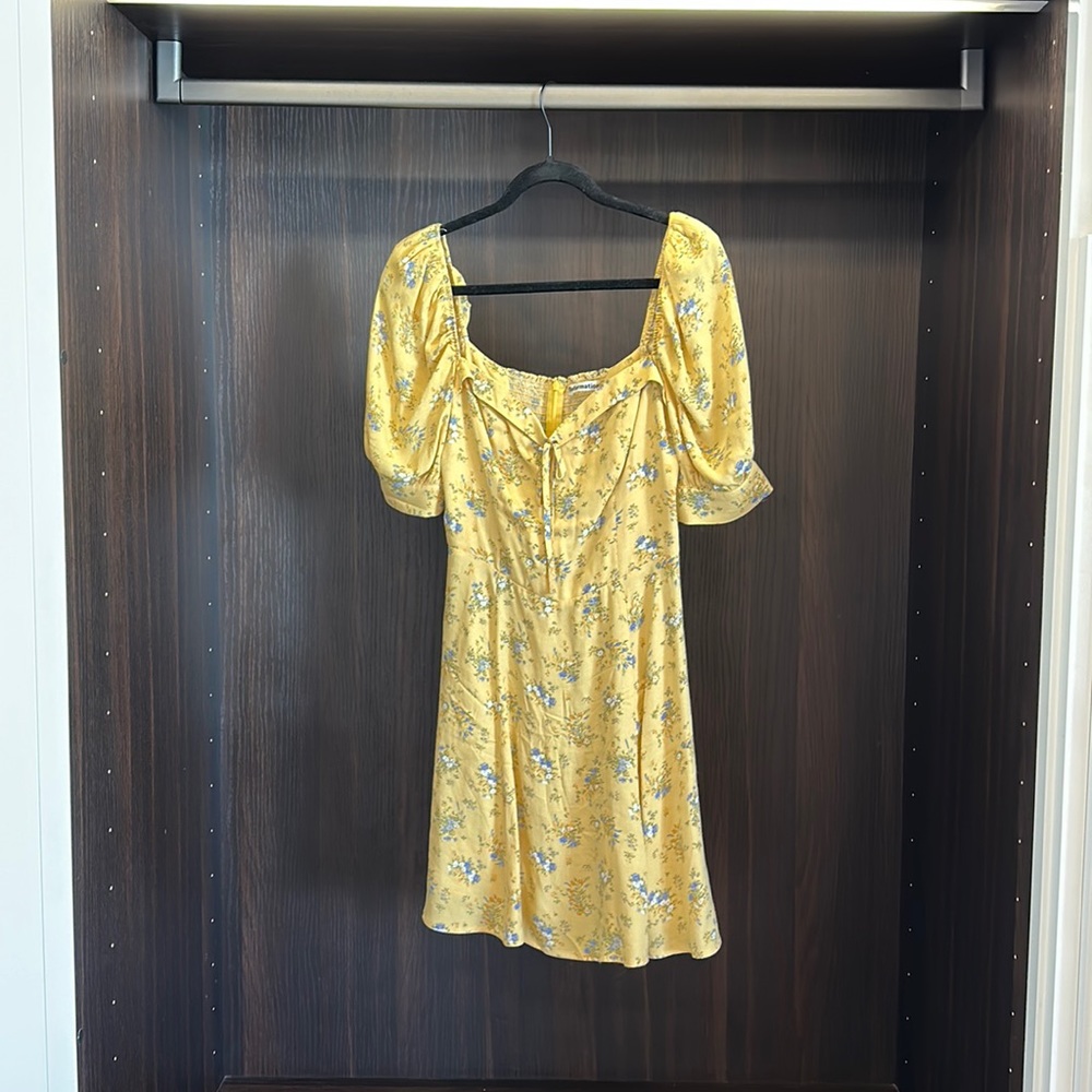 Reformation Yellow Floral Dress
